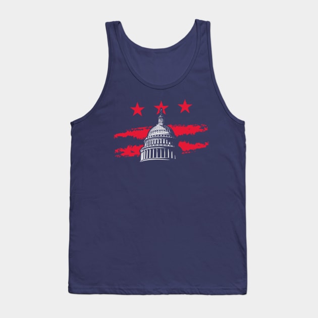 Washington DC Flag Capitol Tank Top by stayfrostybro